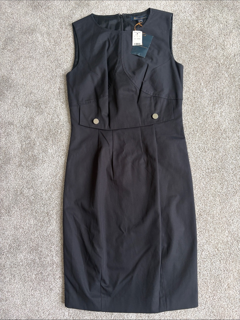 Brooks Brothers Black Sleeveless Sheath Dress 0